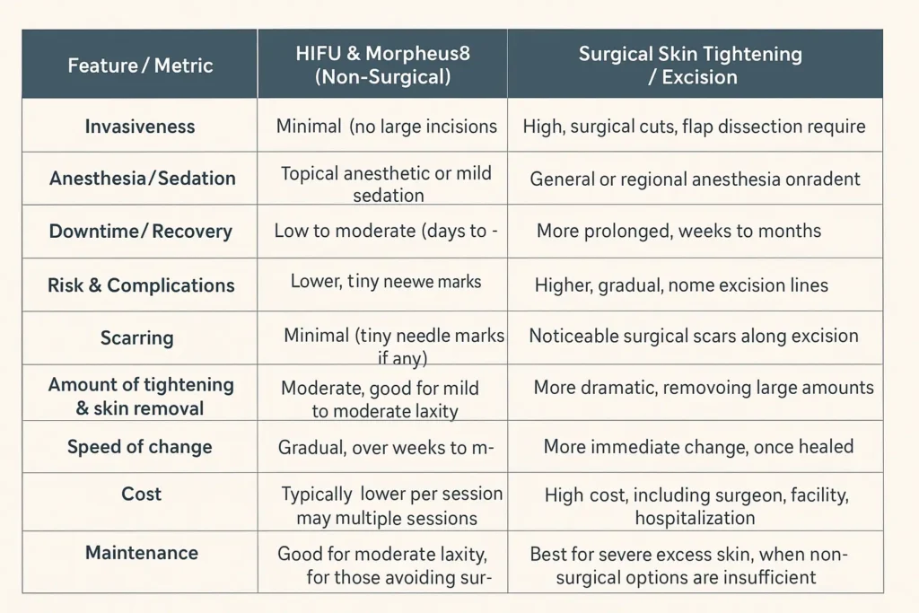 The Science of Skin Tightening 2 Table of skin tightening Leicestershire benefits compared to surgical options