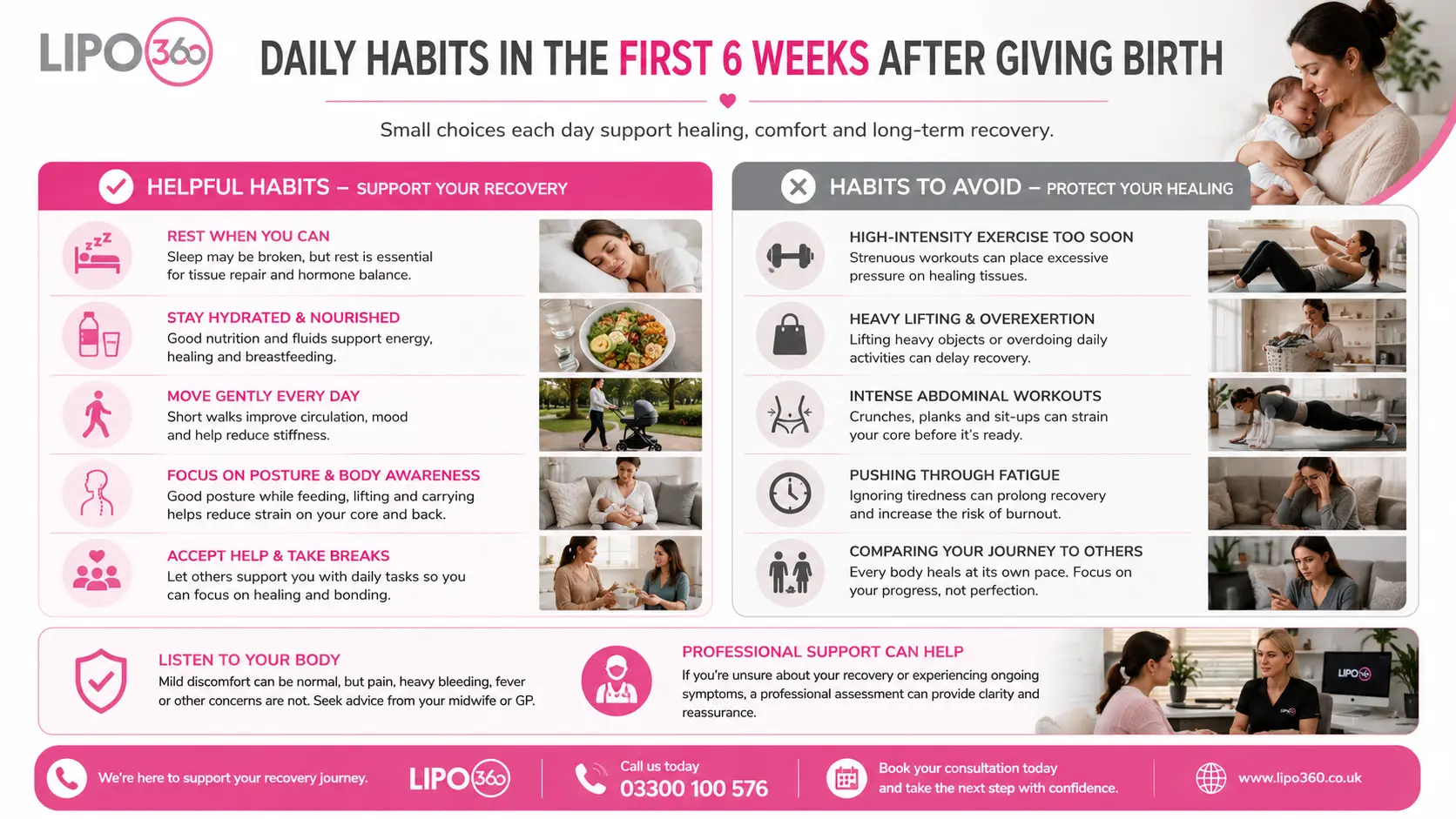What to Do (and Avoid) in the First 6 Weeks After Giving Birth To Avoid Diastasis Recti 3 First 6 Weeks After Giving Birth To Avoid Diastasis Recti Leicestershire : Daily Habits in the First 6 Weeks After Giving Birth